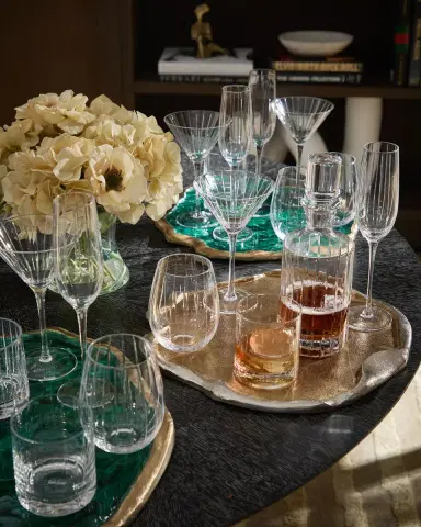 Neiman Marcus Cut Stemless Wine Glasses | Thumbnail 2
