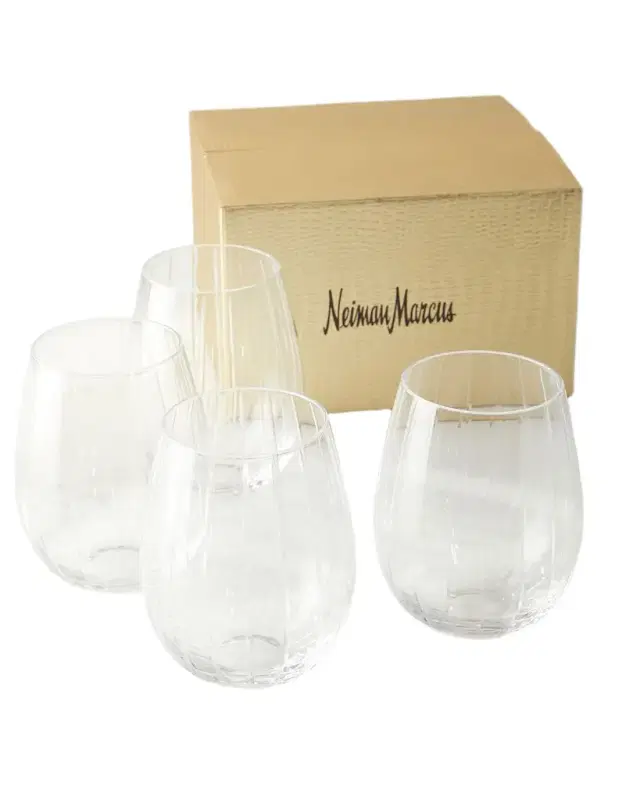 Neiman Marcus Cut Stemless Wine Glasses
