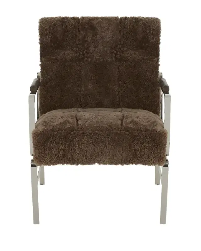 Massoud Trixie Shearling Accent Chair