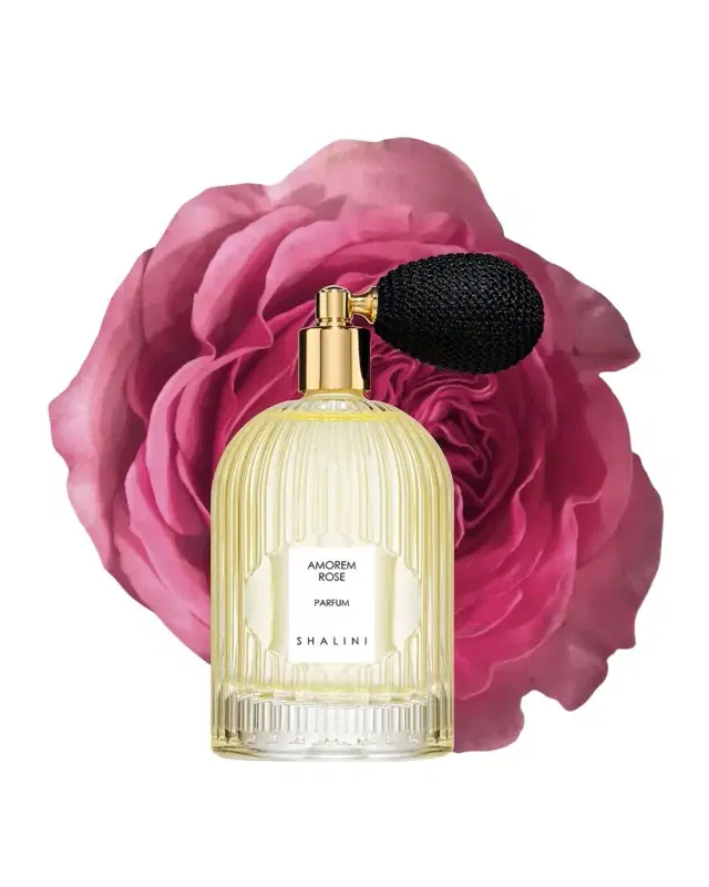 Amorem Rose Parfum in Byzantine Glass Flacon w/ Black Bulb Atomizer, 3.4 oz. Amorem Rose Parfum in Byzantine Glass Flacon w/ Black Bulb Atomizer, 3.4 oz.