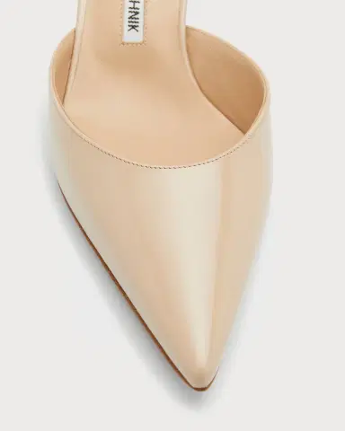 Manolo Blahnik Carolyne Kitten-Heel Halter Pumps | Thumbnail 5