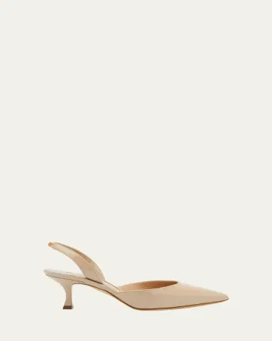 Manolo Blahnik Carolyne Kitten-Heel Halter Pumps | Thumbnail 6