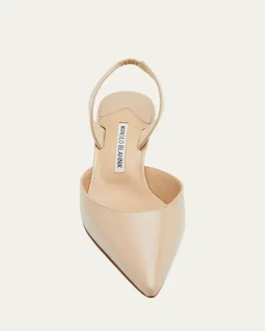 Manolo Blahnik Carolyne Kitten-Heel Halter Pumps | Thumbnail 10