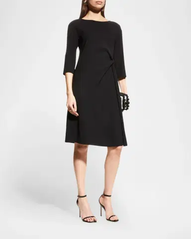 Emporio Armani Techno Cady Gathered Shift Dress | Thumbnail 2 Emporio Armani Techno Cady Gathered Shift Dress | Thumbnail 2