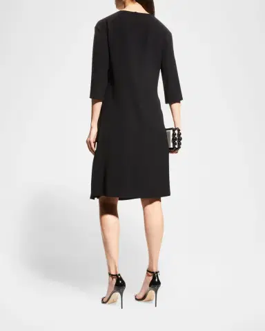 Emporio Armani Techno Cady Gathered Shift Dress | Thumbnail 4 Emporio Armani Techno Cady Gathered Shift Dress | Thumbnail 4