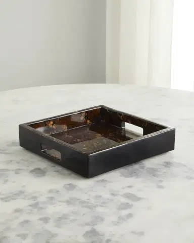 Ladorada Burl Veneer Square Tray | Thumbnail 1