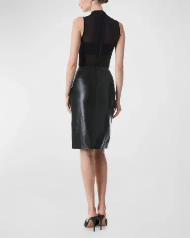 ALICE + OLIVIA Nichol Mock-Neck Mesh Bodysuit | Thumbnail 2