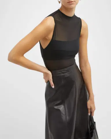 ALICE + OLIVIA Nichol Mock-Neck Mesh Bodysuit | Thumbnail 7