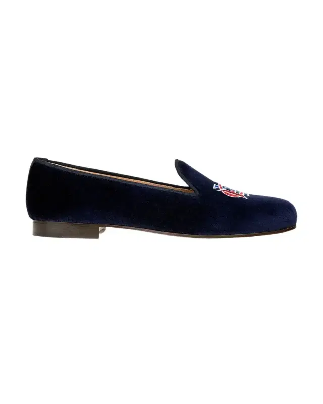 Stubbs and Wootton Men's Embroidered HYC Velvet Slippers