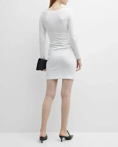 Emporio Armani Pleated Bateau-Neck Mini Dress | Thumbnail 6 Emporio Armani Pleated Bateau-Neck Mini Dress | Thumbnail 6