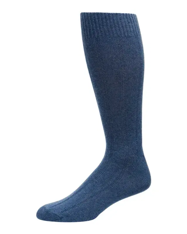 Neiman Marcus Men 's Rib Cashmere Crew Socks