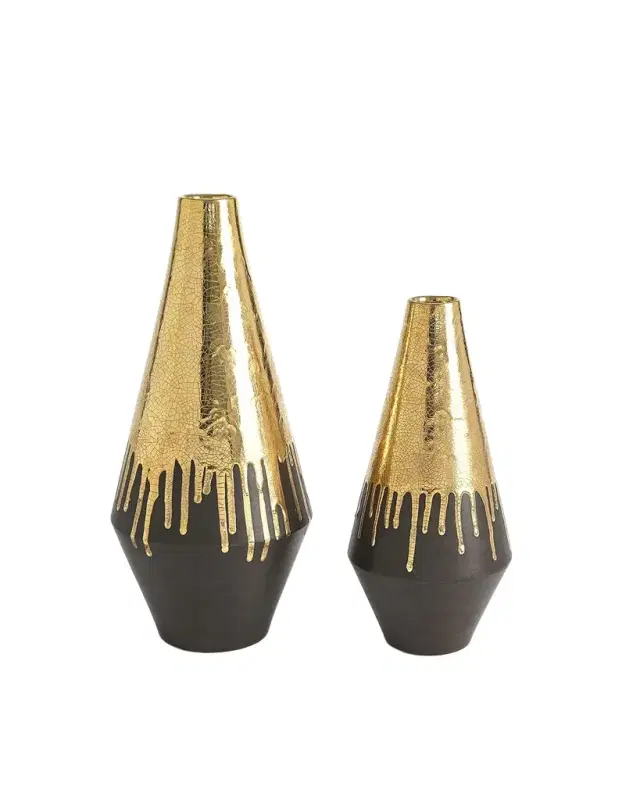 Global Views Gold Drip 16.5" Vase