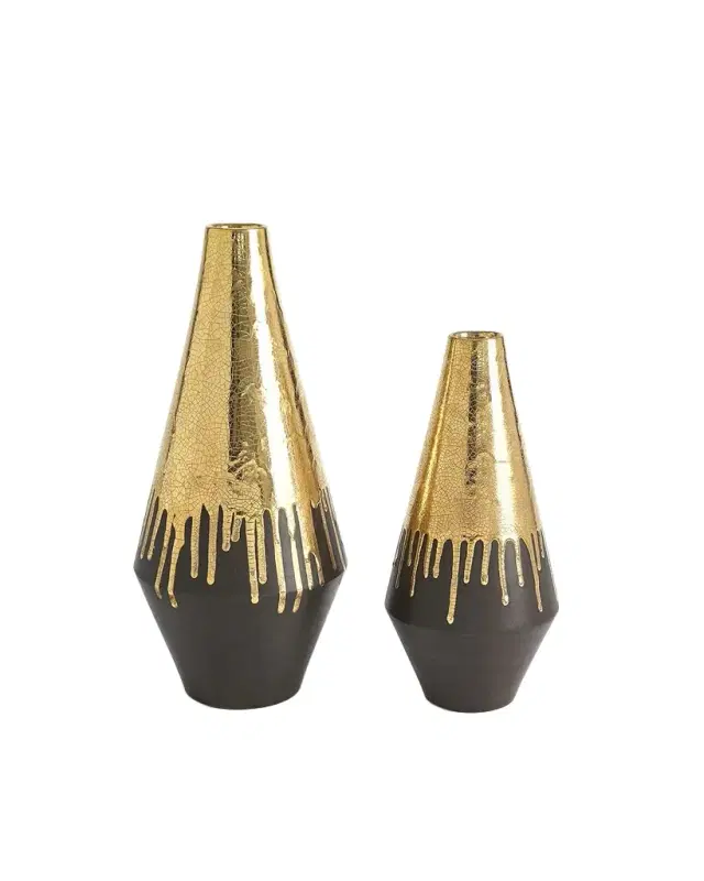 Global Views Gold Drip 13" Vase