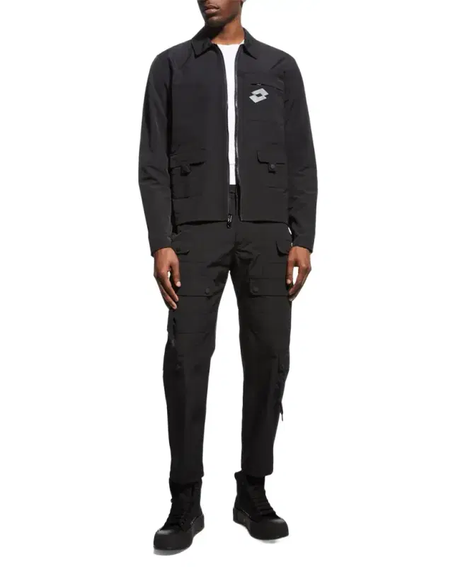 Lotto Italia Men's Full-Zip Nylon Overshirt