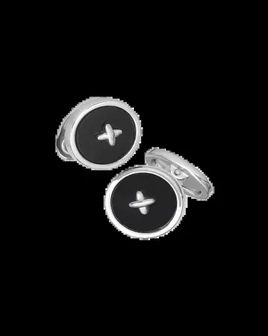 Jan Leslie Men's Black Onyx Button Cufflinks | Thumbnail 2
