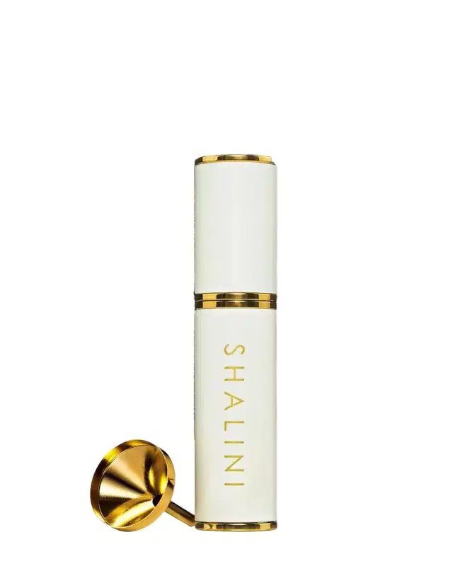 Jardin Nocturne White Lacquer and Gold Plated Travel Spray 0.4 oz./ 12.5 mL