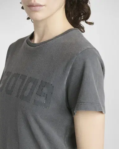 Golden Goose Distressed Crewneck Logo T-Shirt | Thumbnail 5