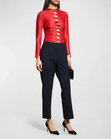 Giorgio Armani Striped Twist-Cutout Top | Thumbnail 2