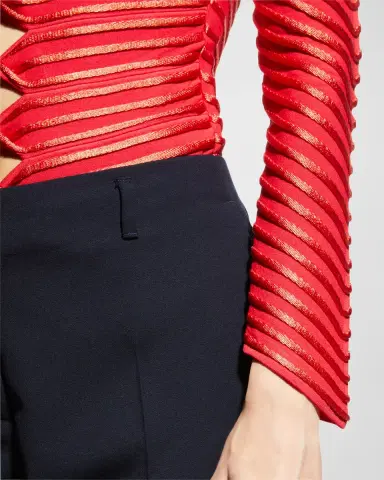 Giorgio Armani Striped Twist-Cutout Top | Thumbnail 7