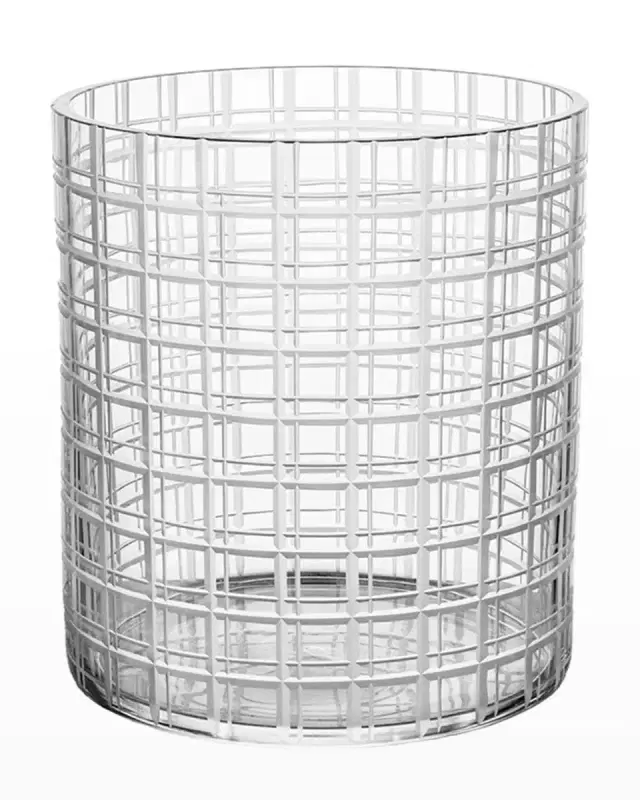 Orrefors Cut in Number Checker Medium Vase