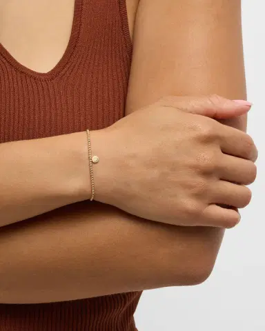 Sydney Evan 2mm Gold Bead Diamond Happy Face Charm Bracelet | Thumbnail 2 Sydney Evan 2mm Gold Bead Diamond Happy Face Charm Bracelet | Thumbnail 2