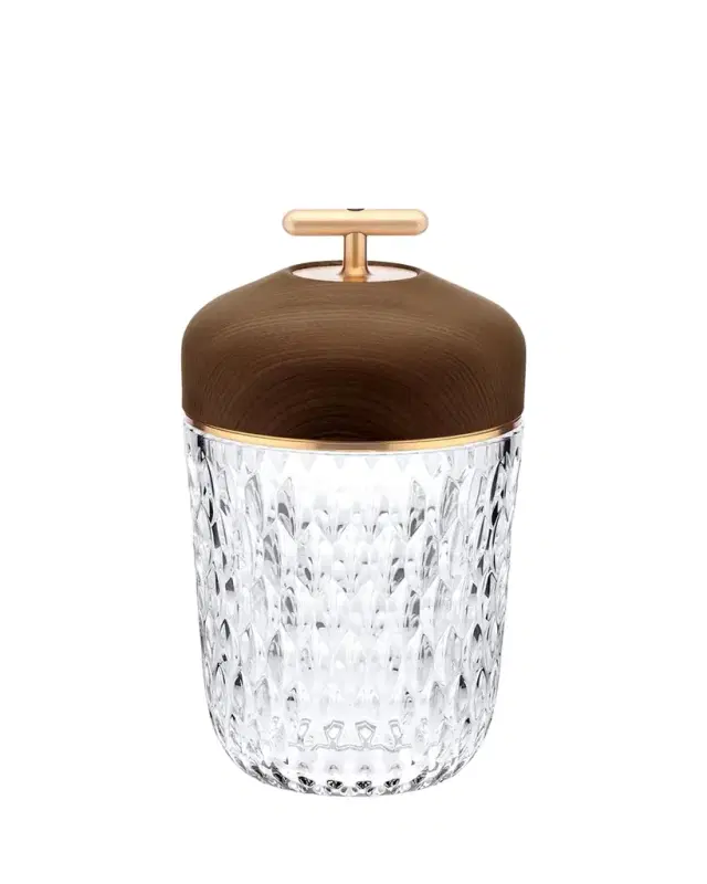 Saint Louis Crystal Folia Dark Wood Portable Lamp