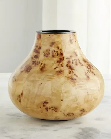 Ladorada Burl Veneer Small Teardrop Vase | Thumbnail 2