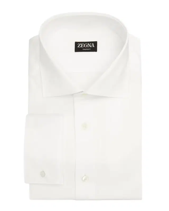 ZEGNA Men 's Trofeo Cotton Dress Shirt w/ French Cuffs