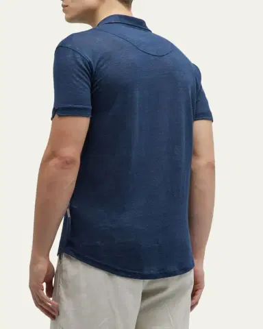 Orlebar Brown Men's Sebastian Linen Polo Shirt | Thumbnail 3 Orlebar Brown Men's Sebastian Linen Polo Shirt | Thumbnail 3