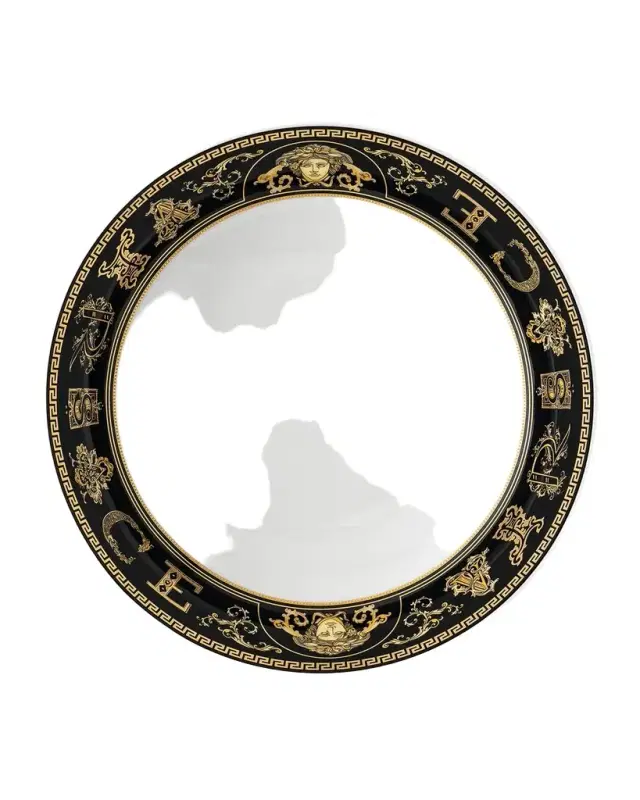 Versace Virtus Gala Black Rim Soup Bowl