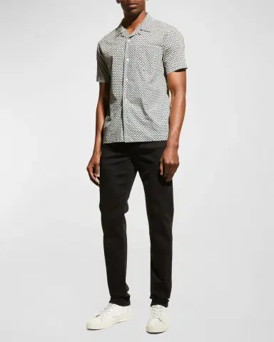 7 For All Mankind Men's Slimmy Taper Solid Skinny Jeans | Thumbnail 2