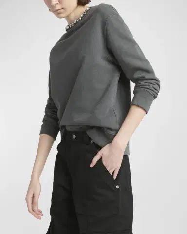 Golden Goose Distressed Crystal-Embellished Crewneck Sweatshirt | Thumbnail 7 Golden Goose Distressed Crystal-Embellished Crewneck Sweatshirt | Thumbnail 7