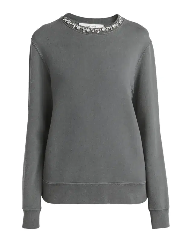 Golden Goose Distressed Crystal-Embellished Crewneck Sweatshirt