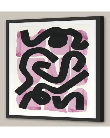 Grand Image Home Pink And Black Squiggle ' Framed Wall Art | Thumbnail 4 Grand Image Home Pink And Black Squiggle ' Framed Wall Art | Thumbnail 4