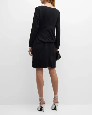 Emporio Armani Draped Bateau-Neck Jersey Midi Dress | Thumbnail 4 Emporio Armani Draped Bateau-Neck Jersey Midi Dress | Thumbnail 4