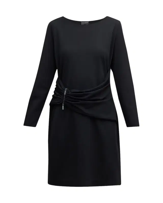 Draped Bateau-Neck Jersey Midi Dress