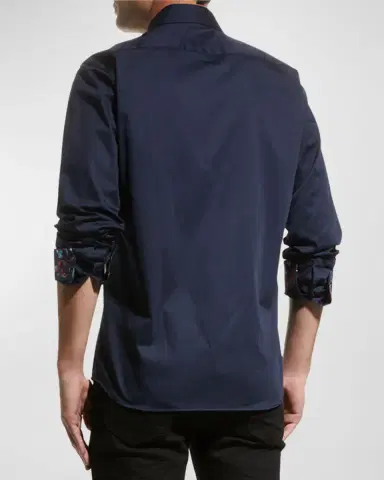 Jared Lang Men 's Contrast-Reverse Sport Shirt | Thumbnail 3 Jared Lang Men 's Contrast-Reverse Sport Shirt | Thumbnail 3