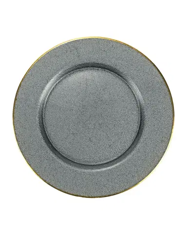 Vietri Metallic Glass Slate Service Plate | Thumbnail 2