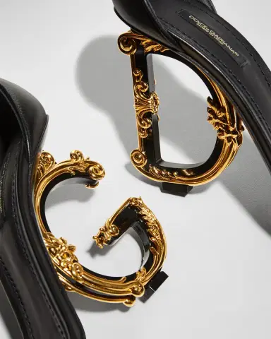 Dolce & Gabbana Leather Barocco-Heel Sandals | Thumbnail 7 Dolce & Gabbana Leather Barocco-Heel Sandals | Thumbnail 7
