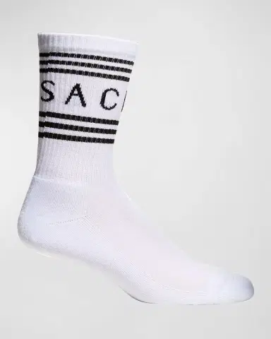 Versace Men's Athletic Band Logo Crew Socks | Thumbnail 2 Versace Men's Athletic Band Logo Crew Socks | Thumbnail 2
