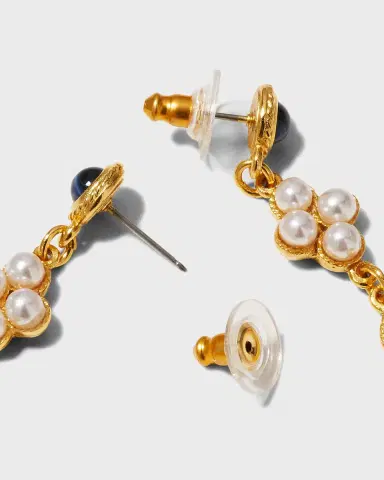 Ben-Amun Multi-Stone Pearly Drop Post Earrings | Thumbnail 4 Ben-Amun Multi-Stone Pearly Drop Post Earrings | Thumbnail 4
