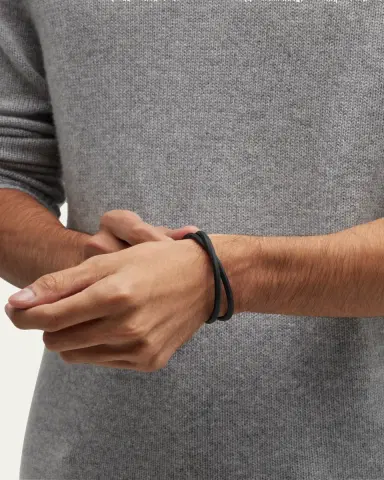 Tateossian Men's Double-Wrap Rubber Bracelet | Thumbnail 2 Tateossian Men's Double-Wrap Rubber Bracelet | Thumbnail 2