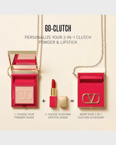 Valentino Garavani VLTN Go-Clutch Bag with Refillable Finishing Powder | Thumbnail 3