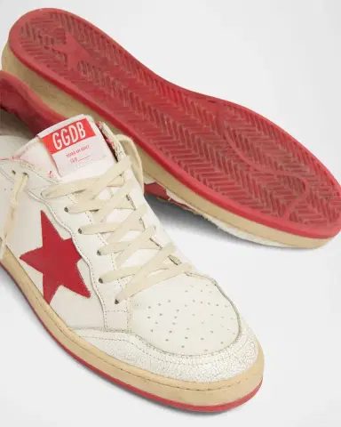 Golden Goose Men's Ball Star Distressed Low-Top Sneakers | Thumbnail 5 Golden Goose Men's Ball Star Distressed Low-Top Sneakers | Thumbnail 5