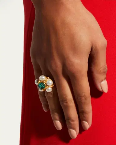 Ben-Amun Gold Pearly and Stone Ring | Thumbnail 2