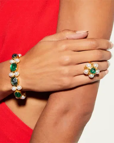Ben-Amun Gold Pearly and Stone Ring | Thumbnail 5