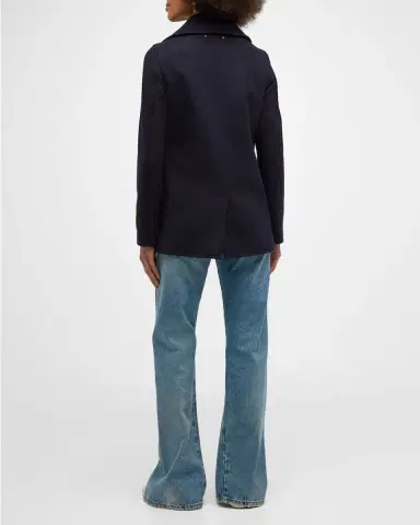 Golden Goose Wool Double-Breasted Button Peacoat | Thumbnail 3