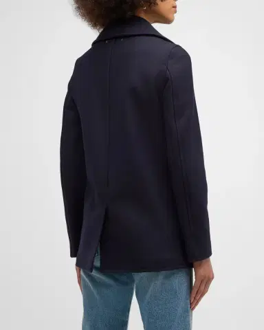 Golden Goose Wool Double-Breasted Button Peacoat | Thumbnail 6