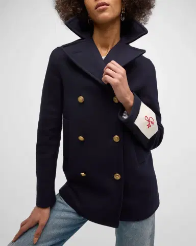 Golden Goose Wool Double-Breasted Button Peacoat | Thumbnail 7