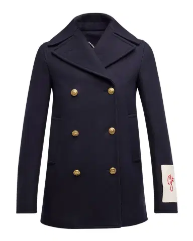 Golden Goose Wool Double-Breasted Button Peacoat | Thumbnail 1